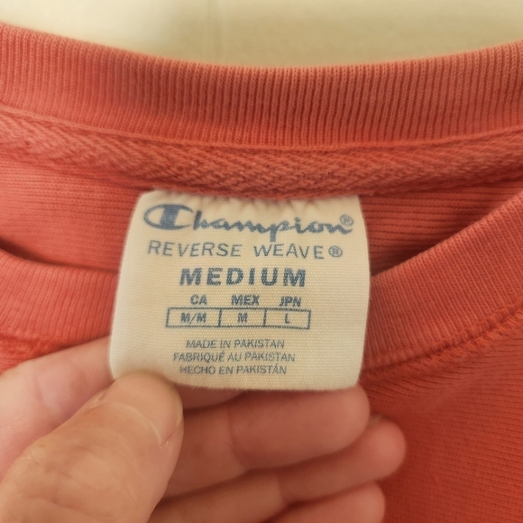 Champion Reverse Weave Salmon Pink Notre Dame Pullover Size Medium vintage - Picture 3 of 16
